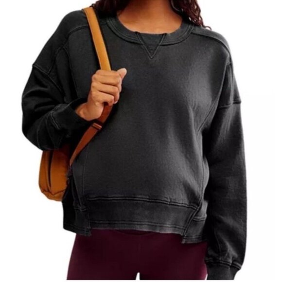NWT Free People Movement x Hatch Intercept Pullover Small Black Top Sweatshirt - Picture 1 of 13